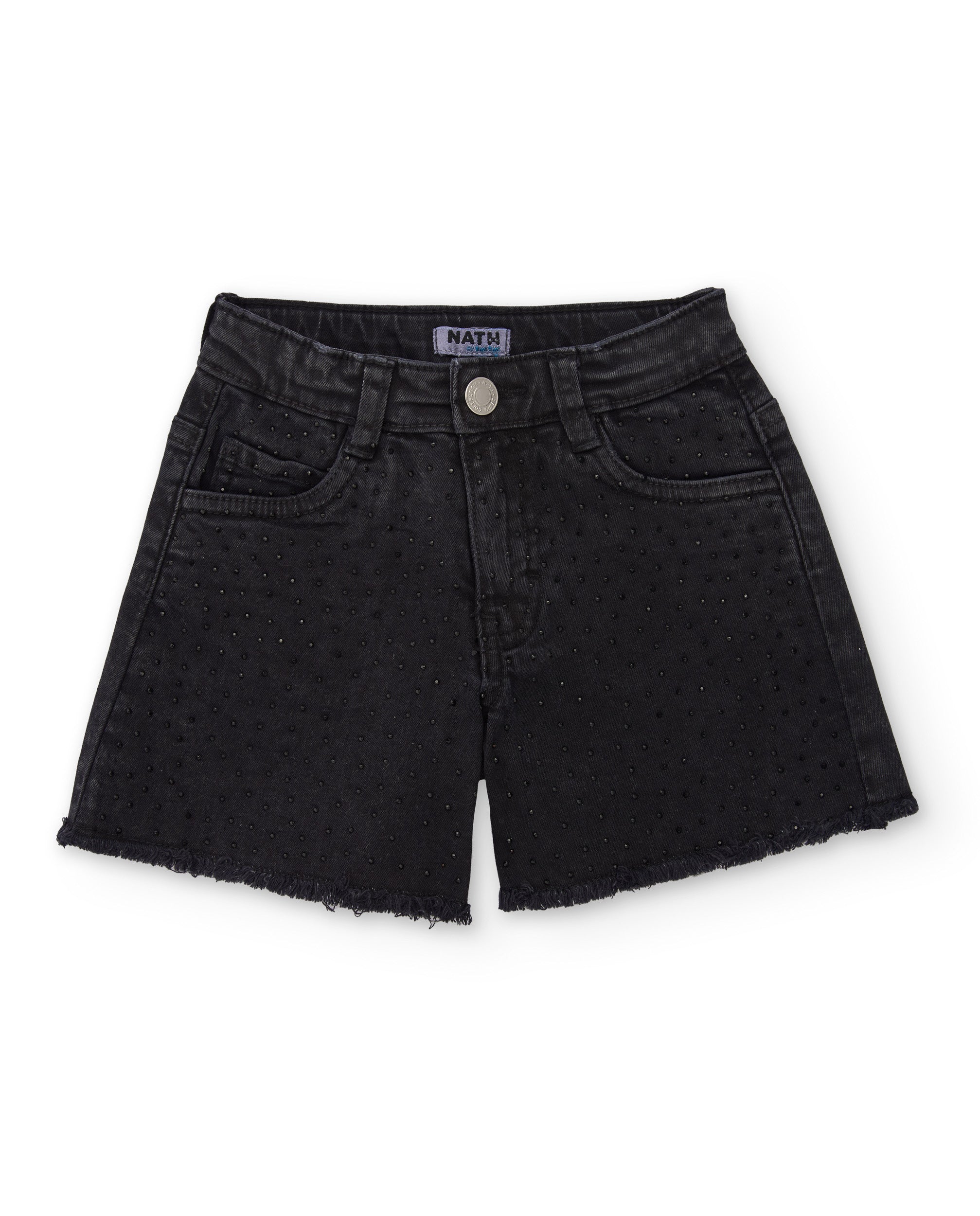 Tuc tuc shorts bambina denim nero borchie