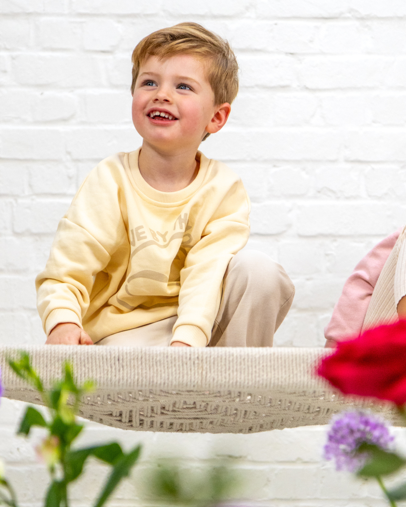 Ella and Rapha Love by the Moon felpa bambino giallo cotone