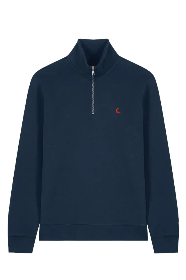 Ella and Rapha Red Moon felpa uomo blu notte cotone