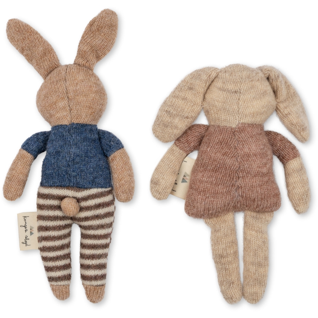 Konges Sløjd Bunny Friends pupazzi set 2 pezzi in lana