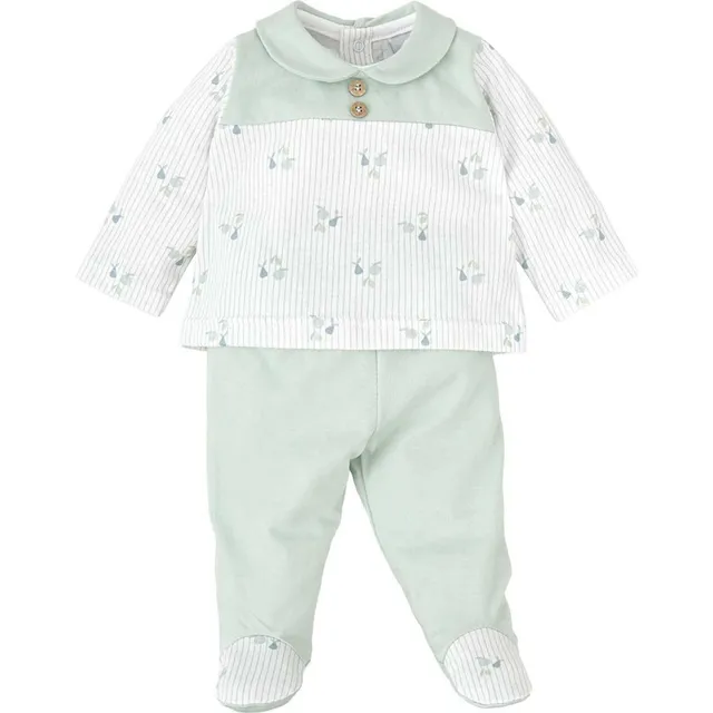 Babidu set maglietta polaina verde 3 mesi cotone