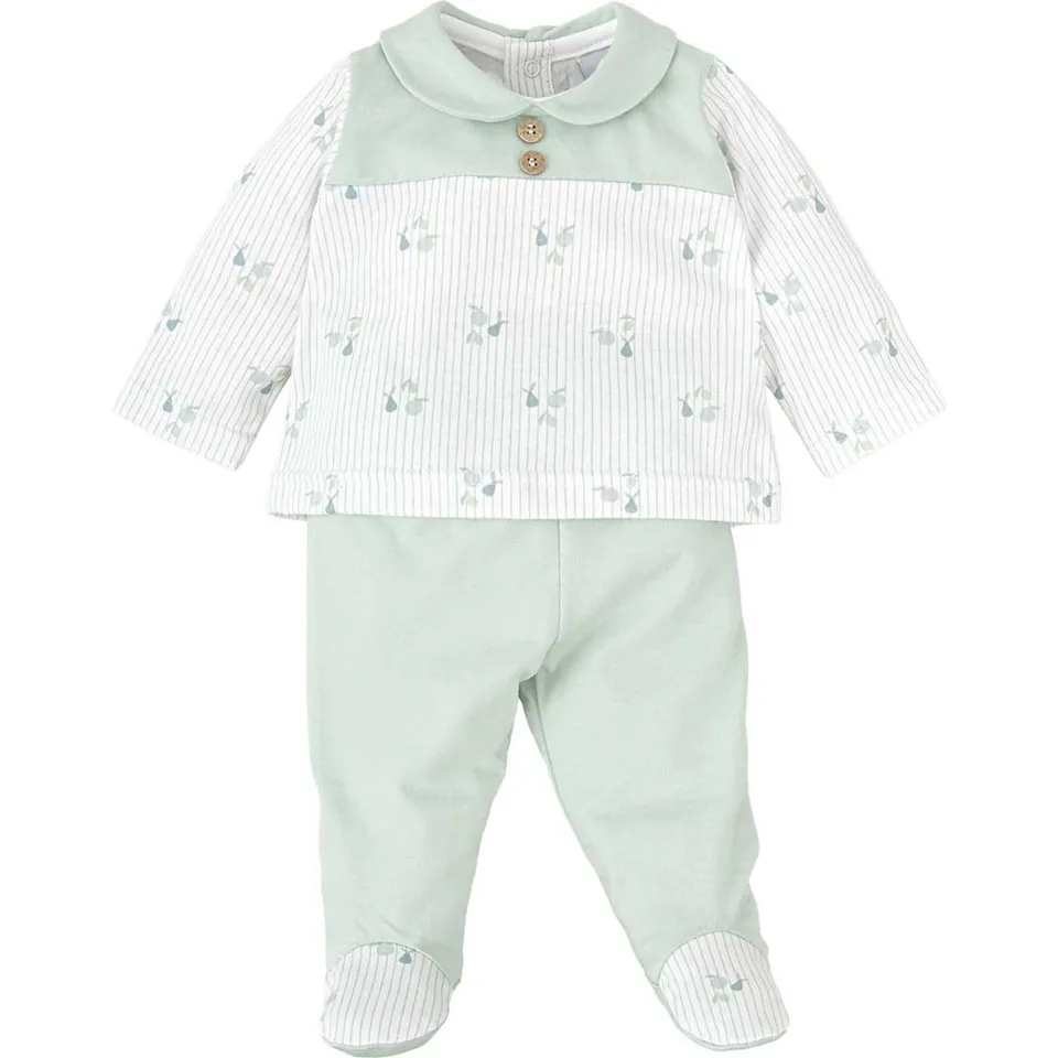 Babidu set maglietta polaina verde 3 mesi cotone