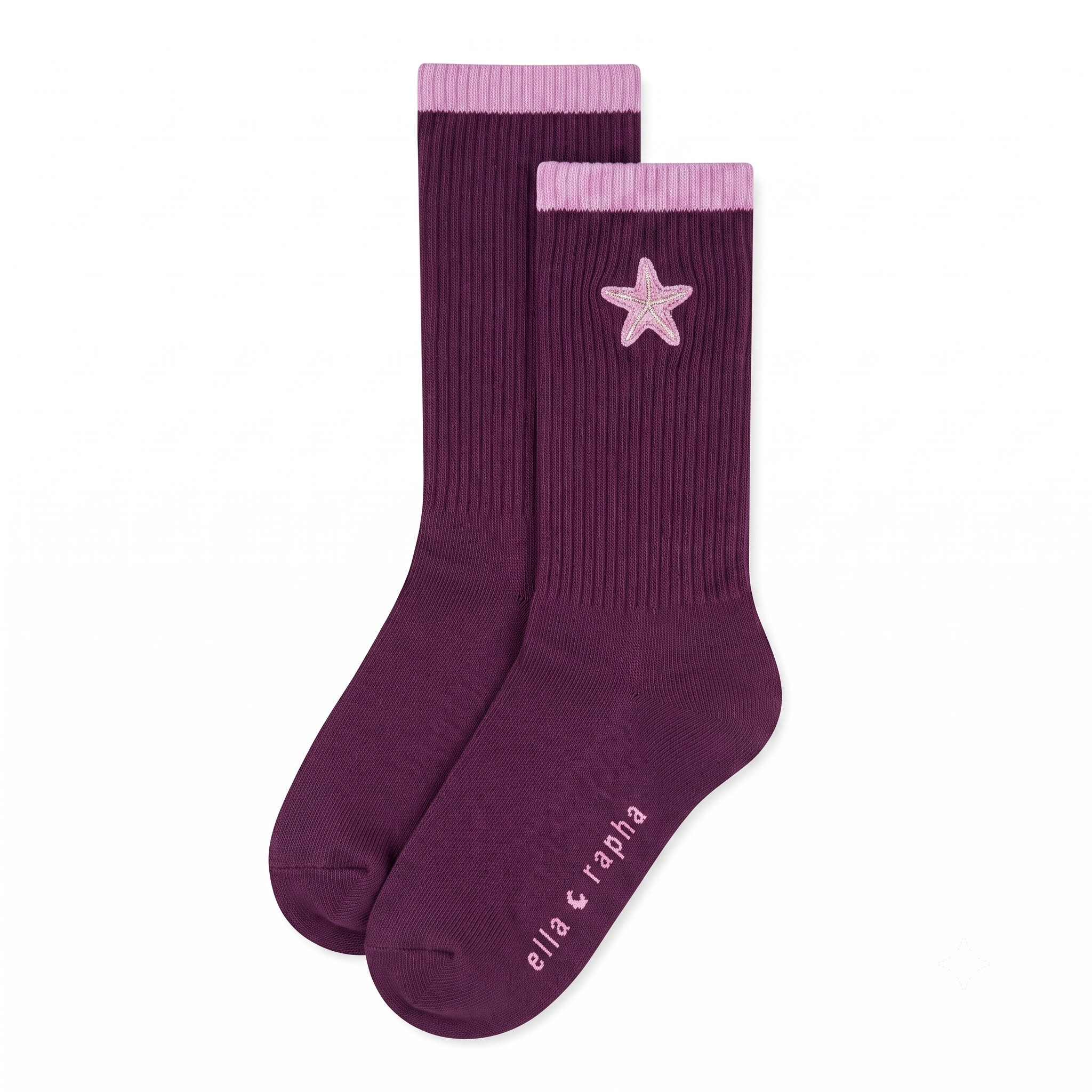Ella and Rapha Starfish calzini viola cotone 37-41