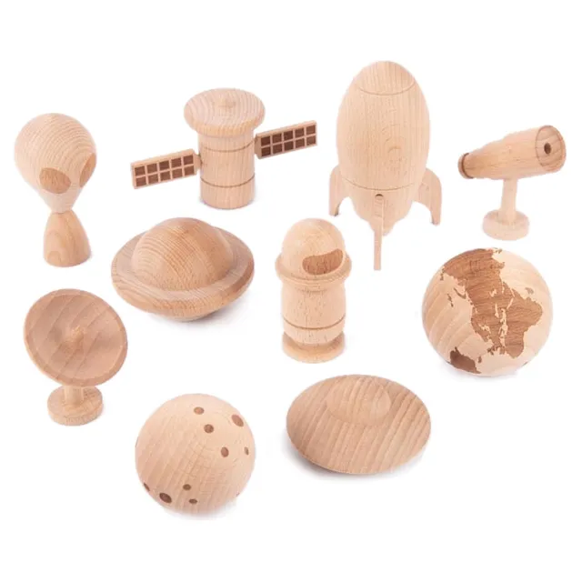 TickiT Space Adventure figure legno set 10 pezzi spazio