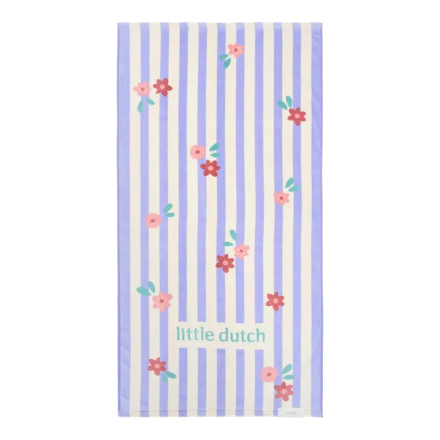 Little Dutch telo mare righe lilla fiori 60x120 cotone