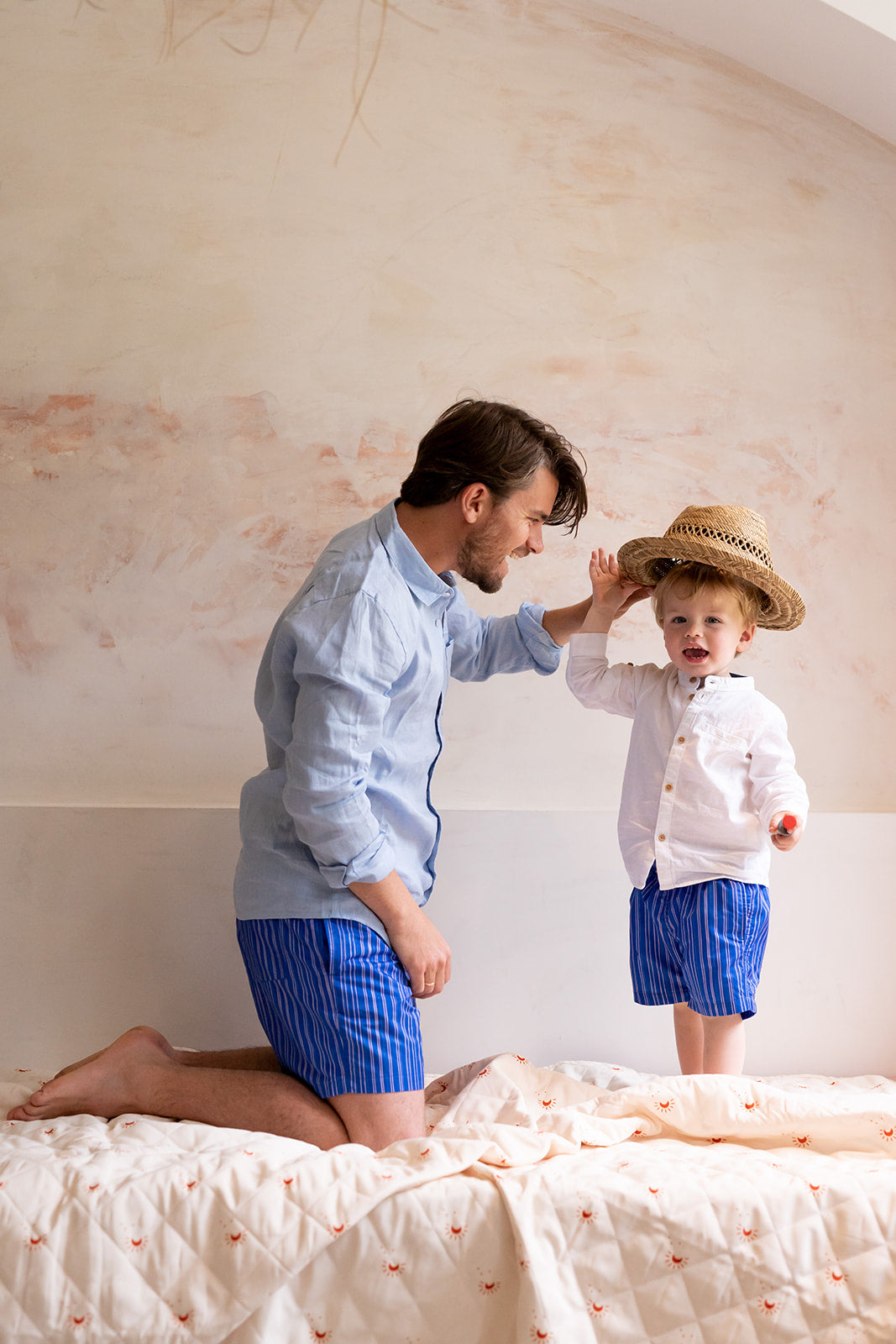 Ella and Rapha Azur costume shorts bimbo righe blu