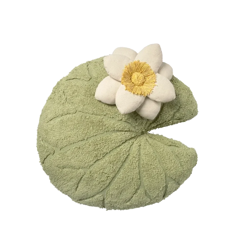 Lorena Canals Water Lily pouf cuscino foglia cotone 60 cm