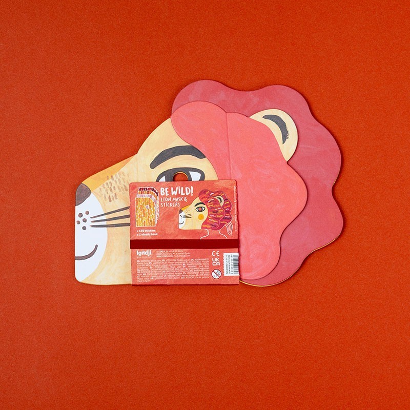 Londji Be Wild Lion maschera leone con adesivi