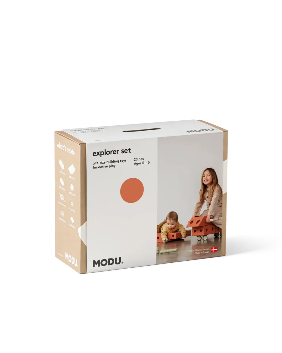 MODU Explorer Set costruzioni cavalcabile Orange-Green 20 pezzi