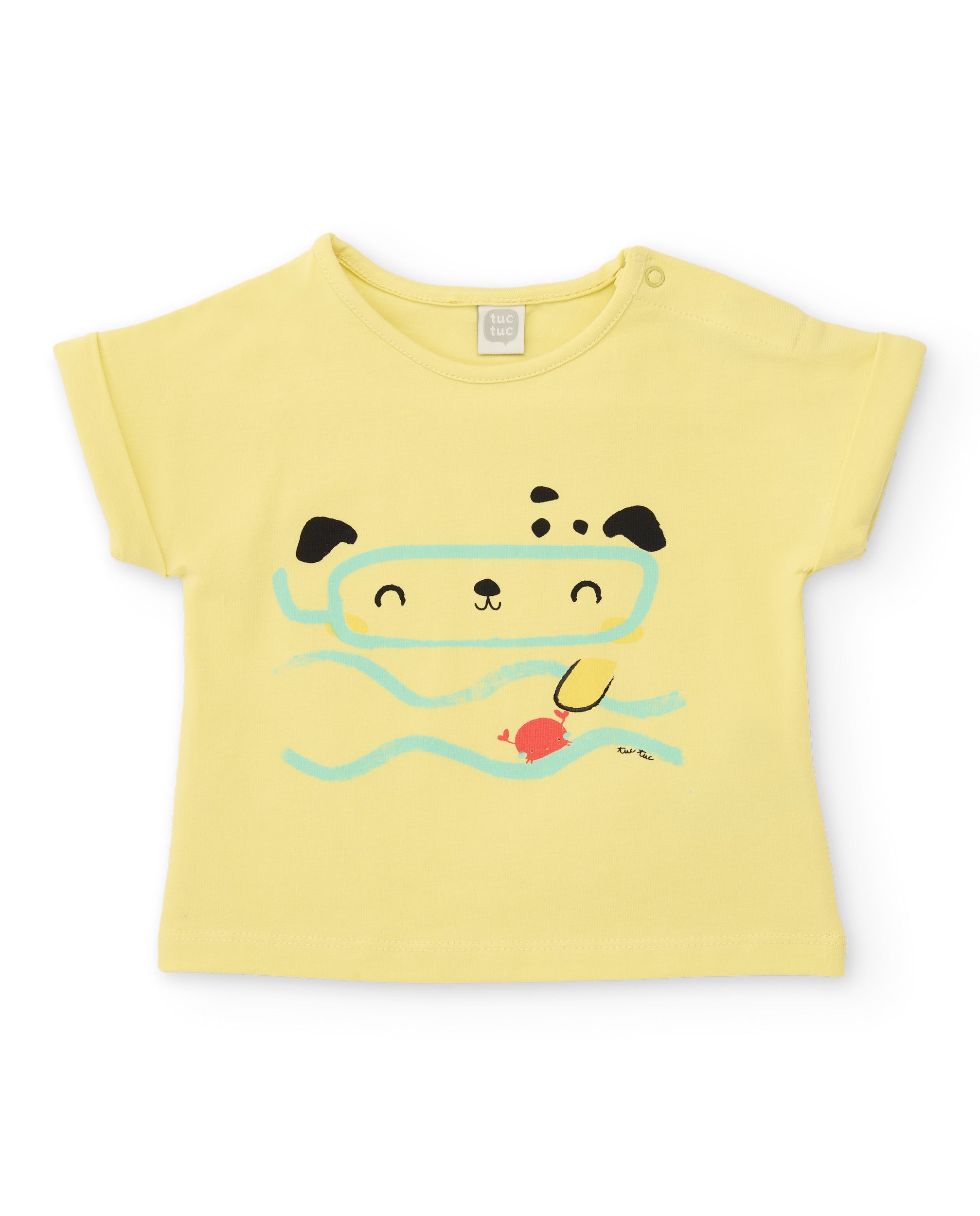 Tuc Tuc completo neonato giallo 2 pezzi stampa cucciolo