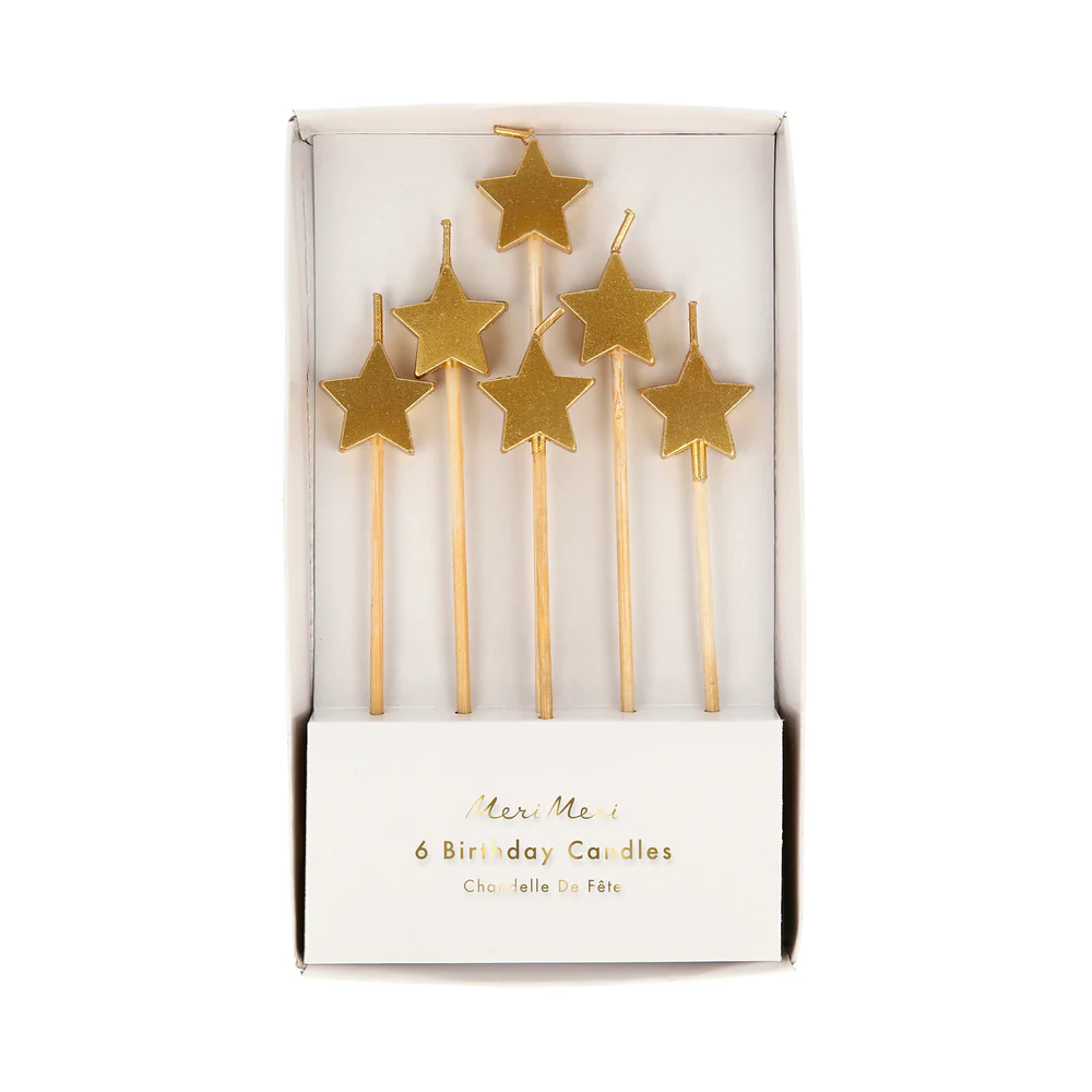Meri Meri Stelline candele torta oro a stella