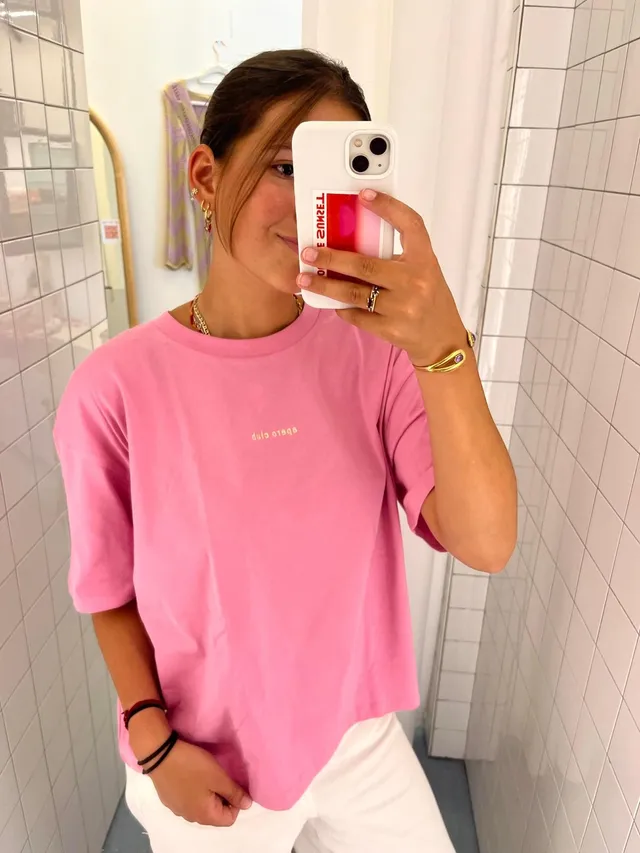 Ella and Rapha Apero Club maglietta rosa loose fit cotone