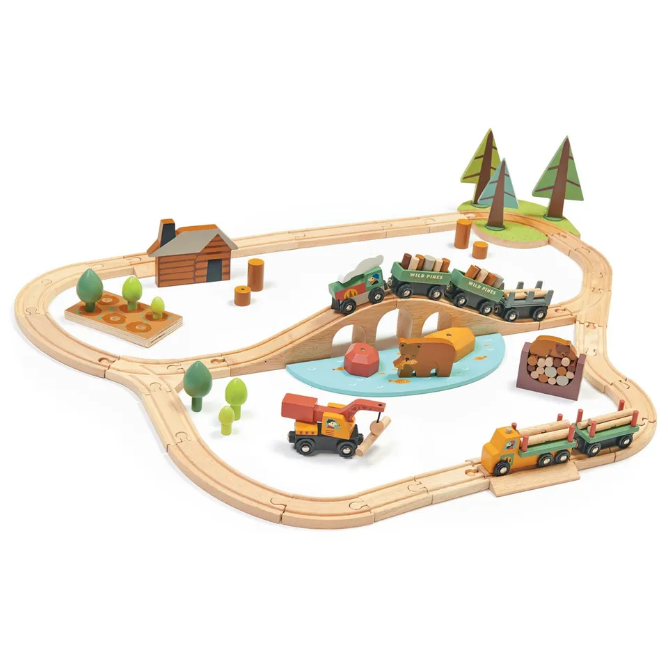Tender Leaf Wild Pines Forest Set Trenino Legno 30 Binari