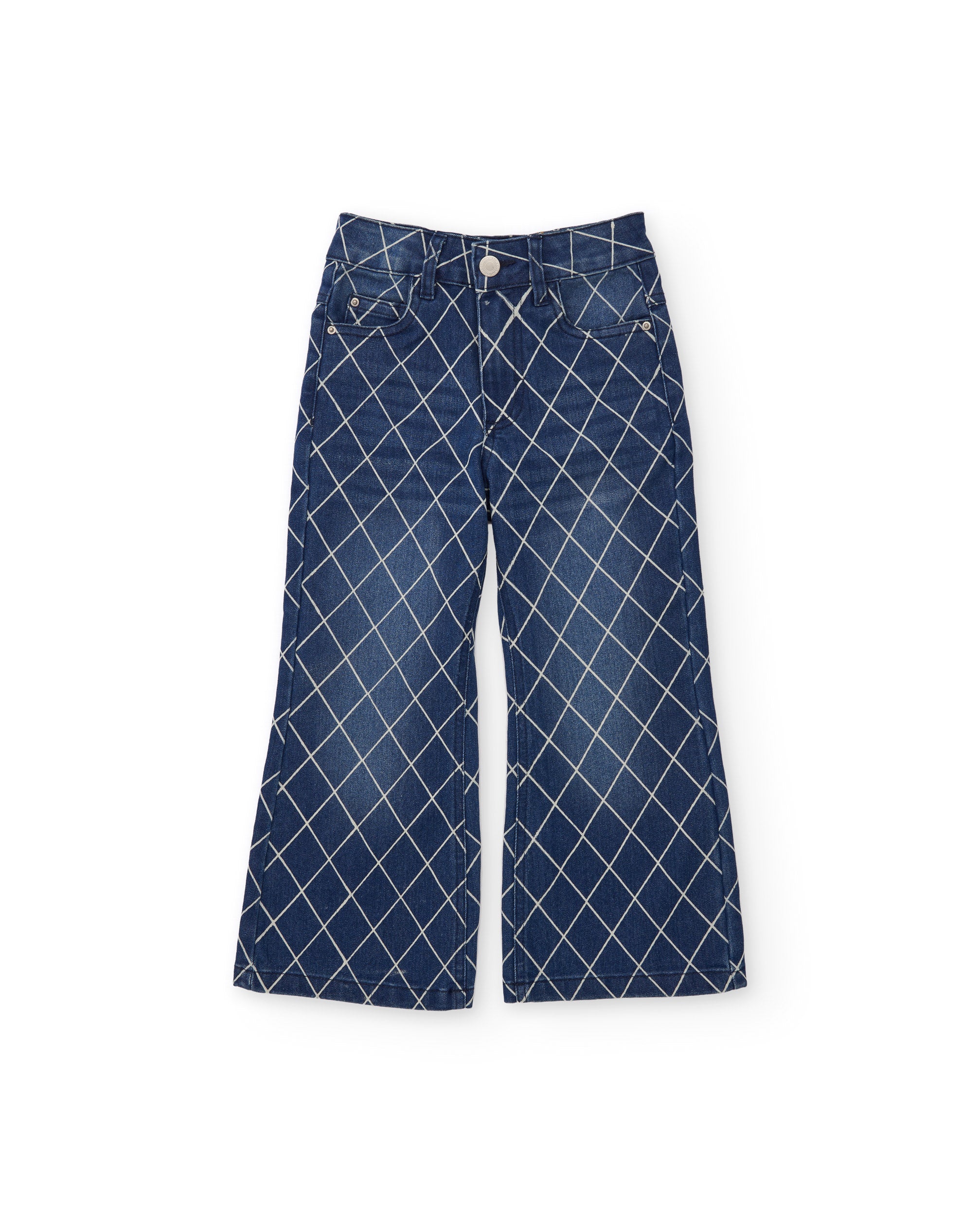 Tuc tuc jeans dritti bambina stampa geometrica blu