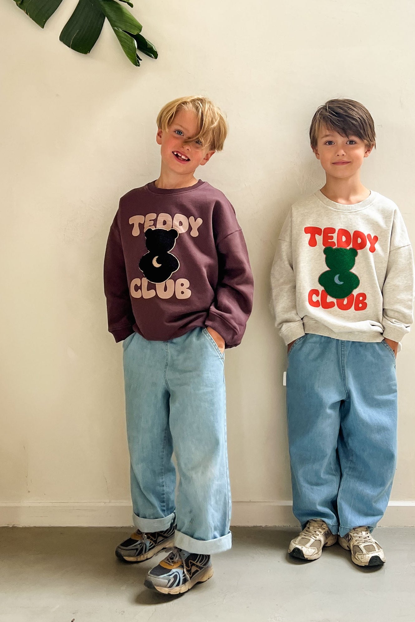 Ella and Rapha Little Teddy Club felpa marrone bimbo cotone