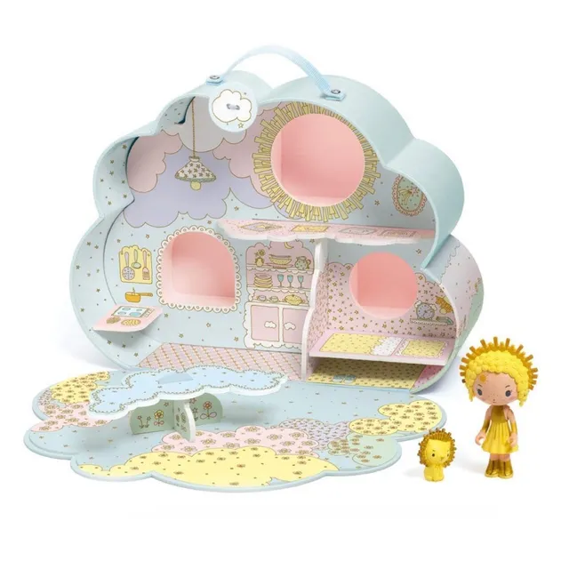 Djeco Tinyly Sunny e Mia House Valigetta con Figura Vinile