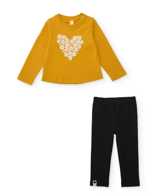 Tuc Tuc completo bambina senape maglia leggings
