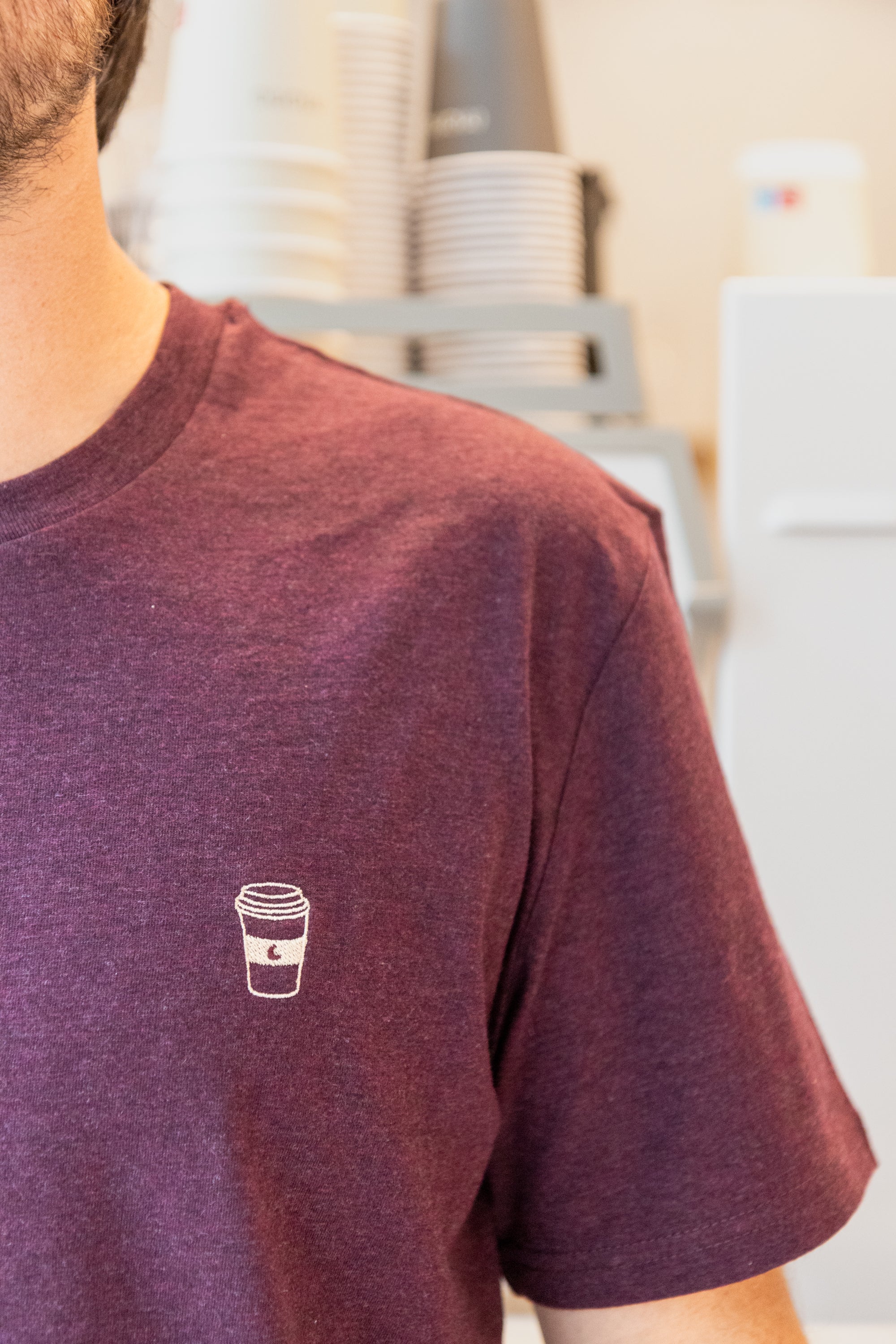 Ella and Rapha Coffee on the Go t-shirt uomo bordeaux cotone