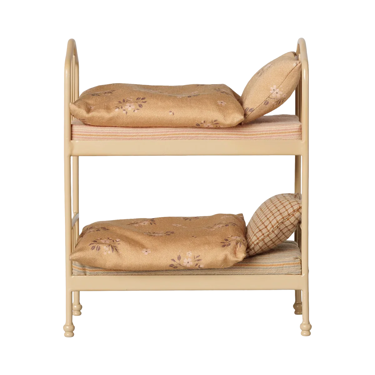 Maileg letto a castello beige per topolini con materassi