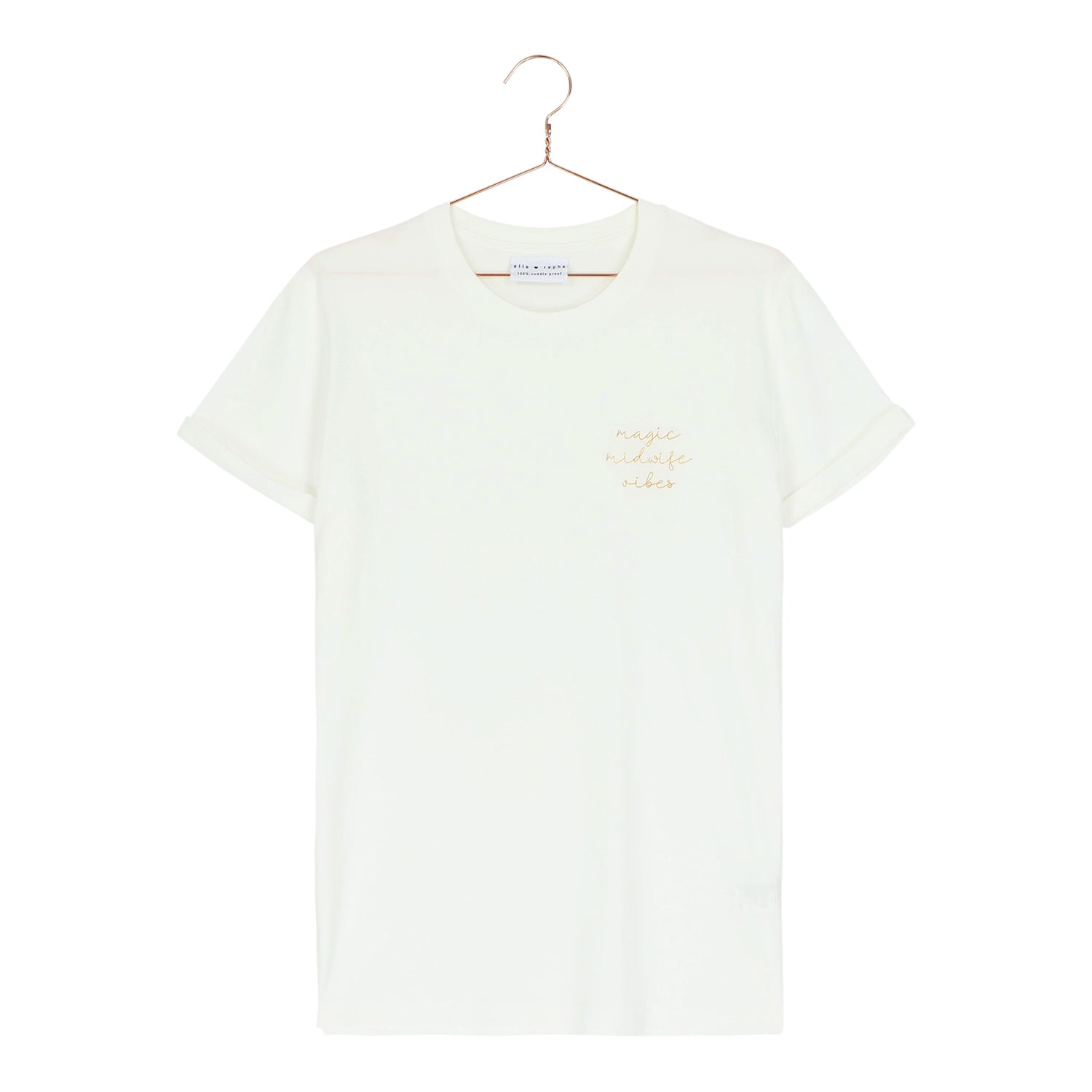 Ella and Rapha Magic Midwife t-shirt donna bianca bio