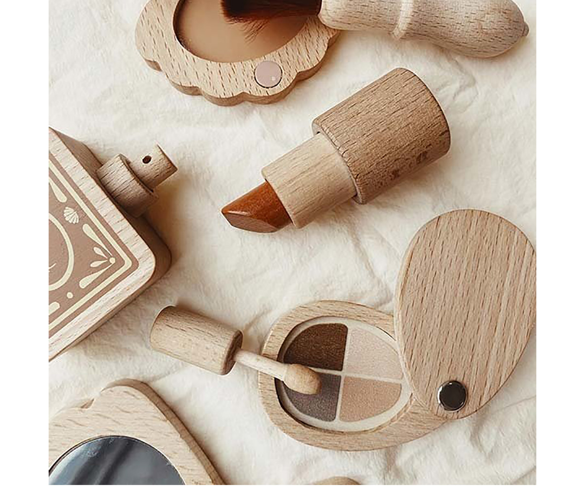 Konges Sløjd Beauty Set gioco trucco legno con borsa