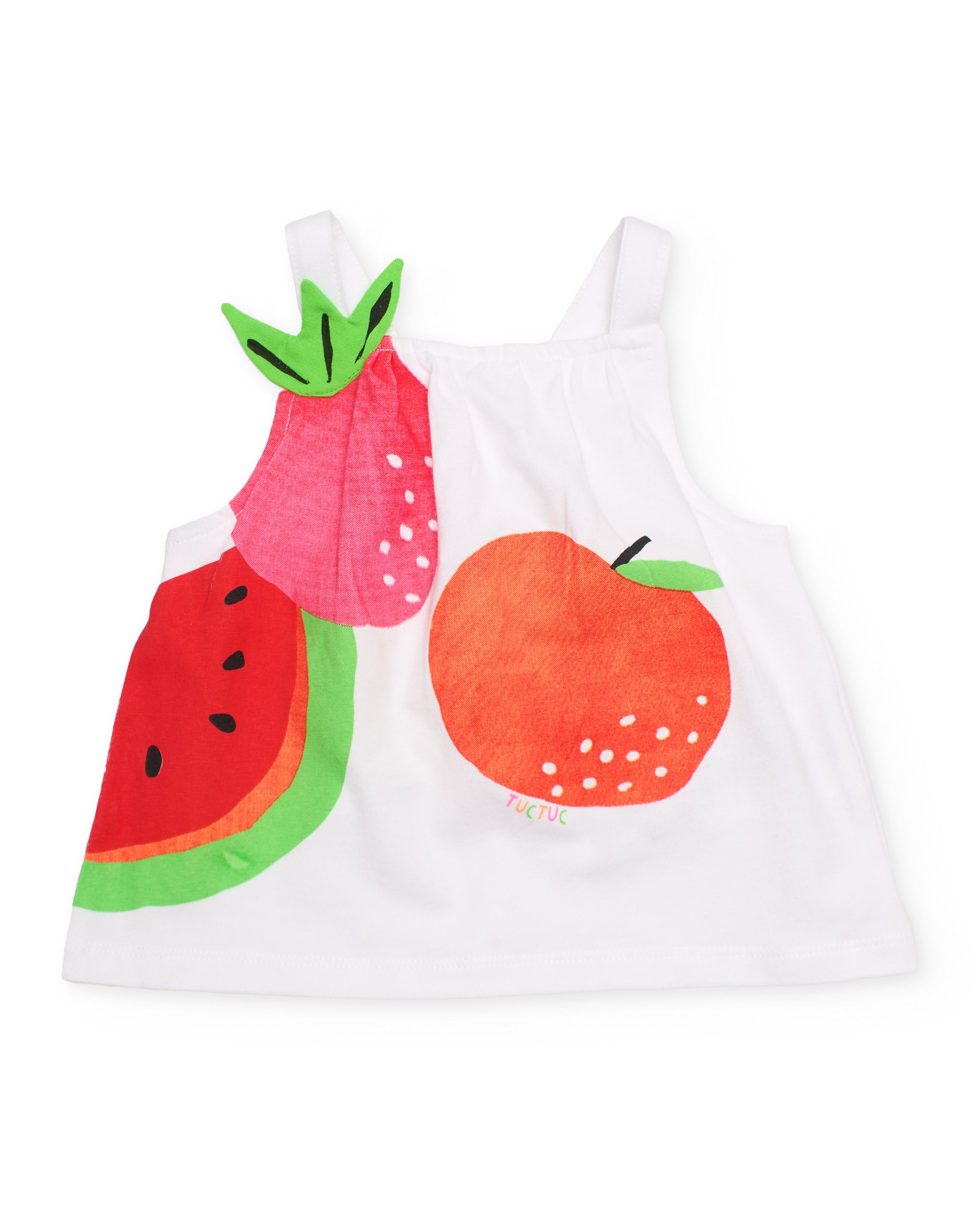 Tuc tuc Top bambina bianco con stampa frutta