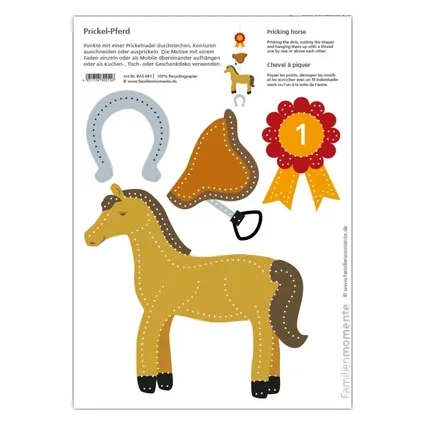 Cartolina A5 da punzonare cavallo carta riciclata