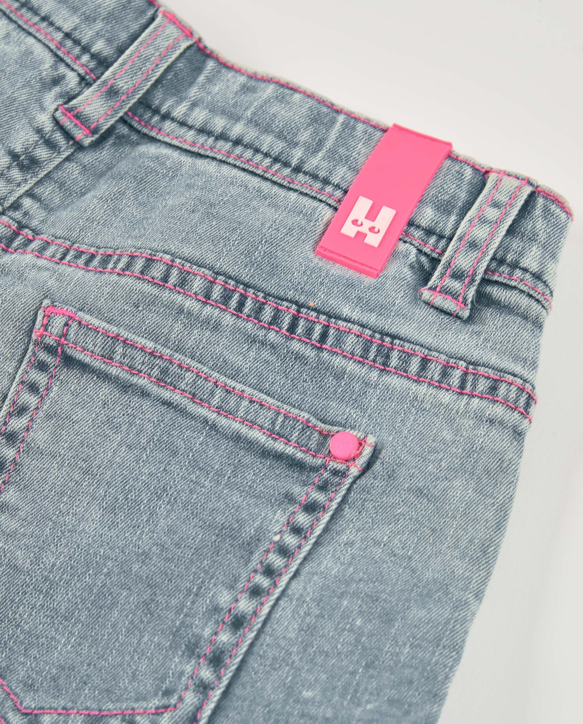 Tuc Tuc shorts denim bambina azzurri con volant