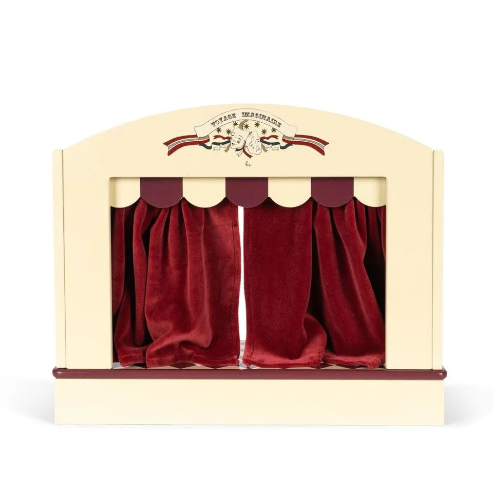 Konges Sløjd Teatrino Legno Bianco 30x37 cm con Tenda
