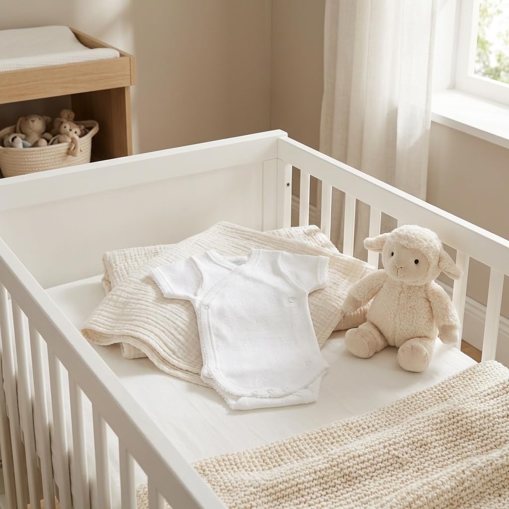 Babidu body incrociato prematuro bianco cotone orsetti