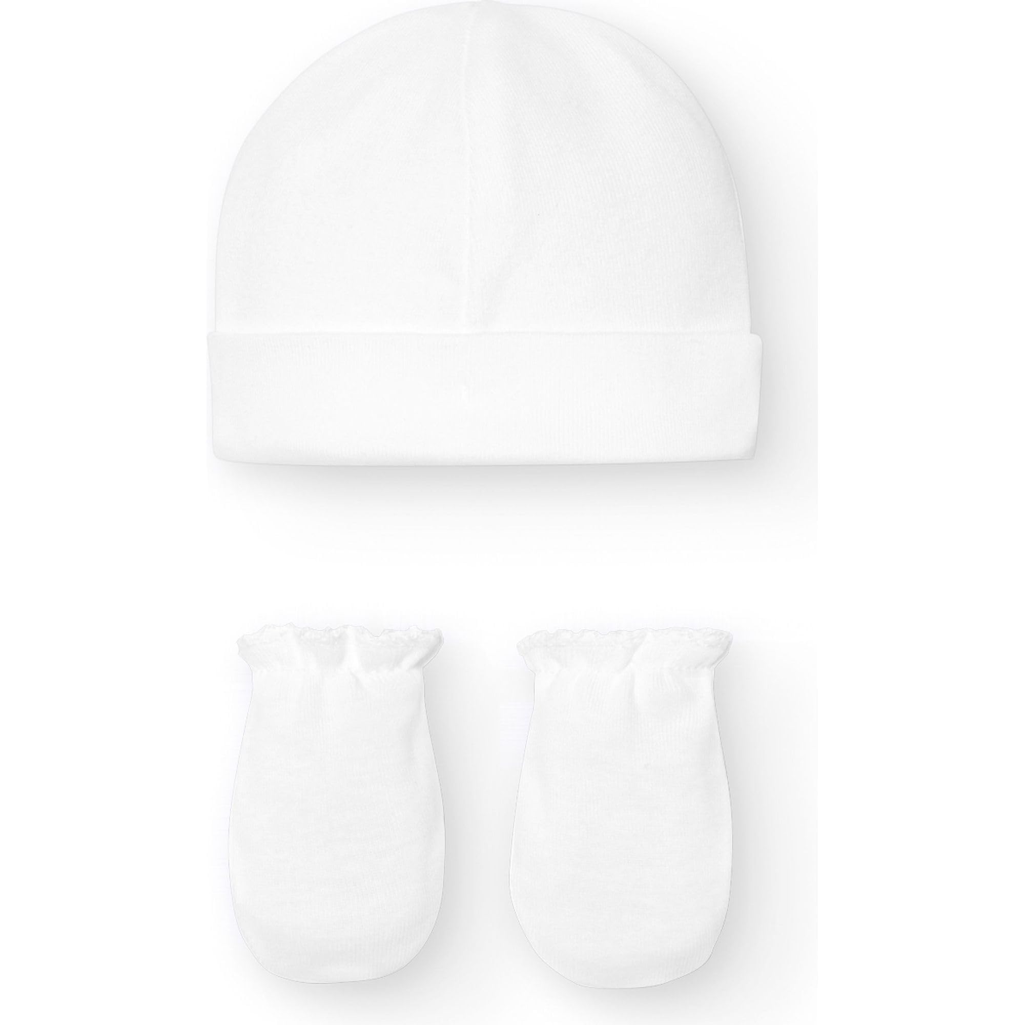 Babidu set cappello e guanti neonato beige cotone