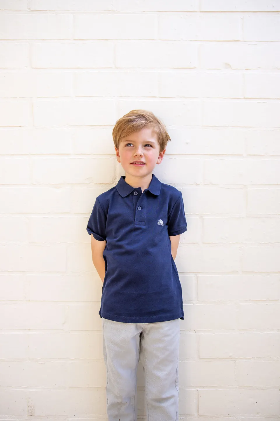 Ella and Rapha Sunrise polo bambino blu navy