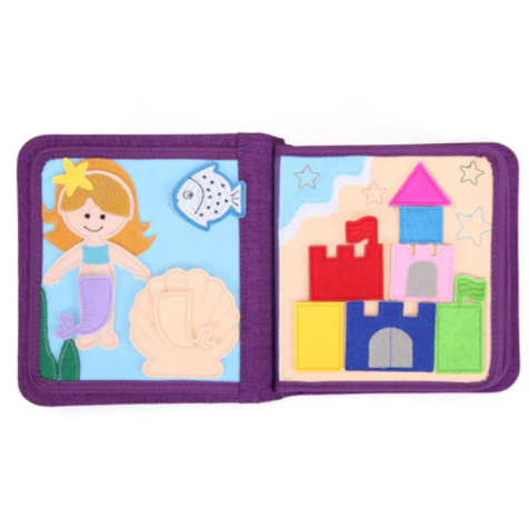 Fairy Tale Quiet Book libro sensoriale stoffa 12 pagine