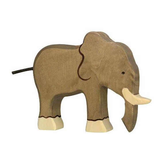 Holztiger Elefante figura legno pittura atossica