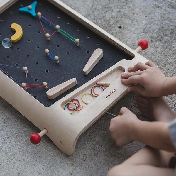 PlanToys Pinball flipper portatile gioco legno bambini