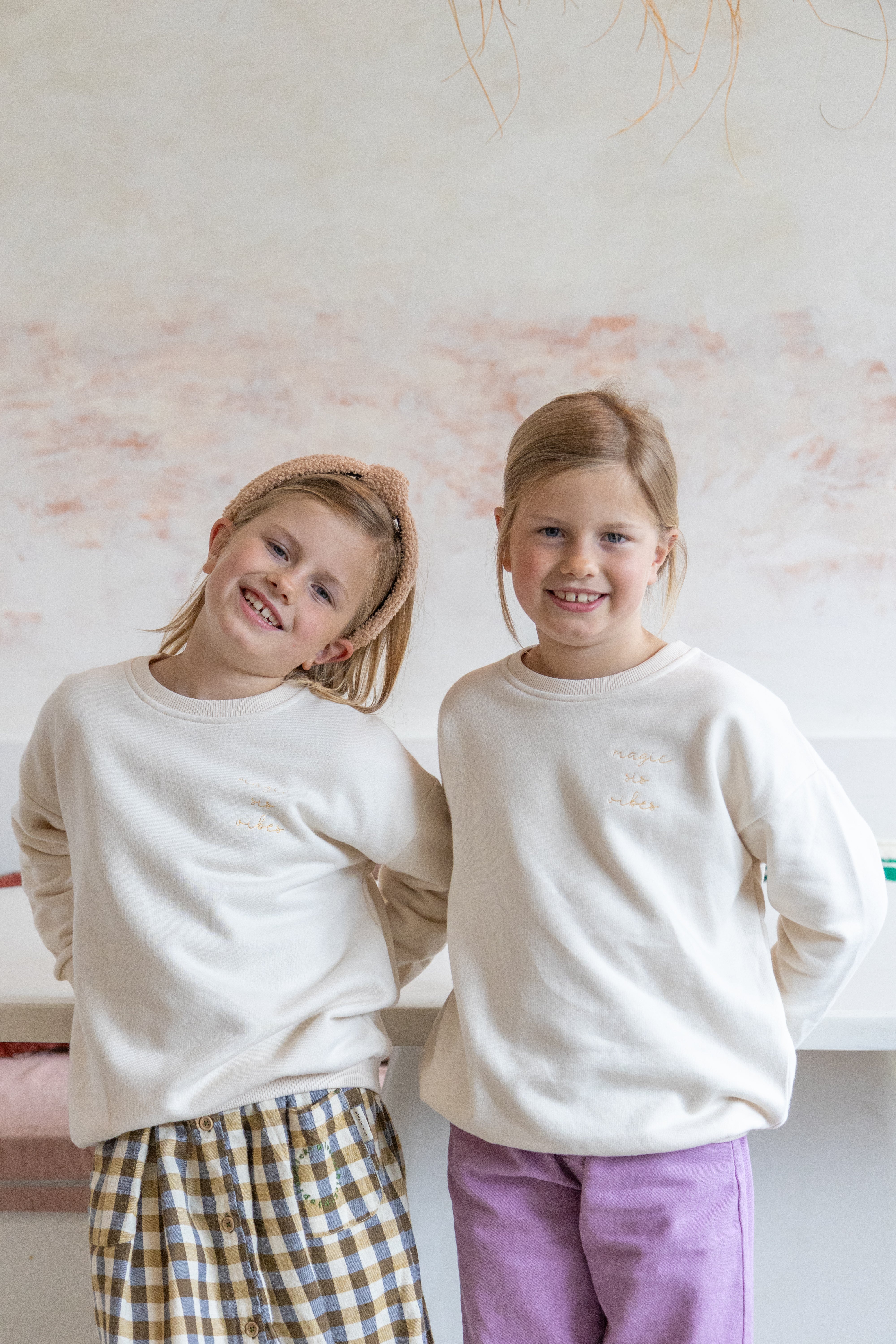 Ella and Rapha Sis felpa bambina avorio cotone