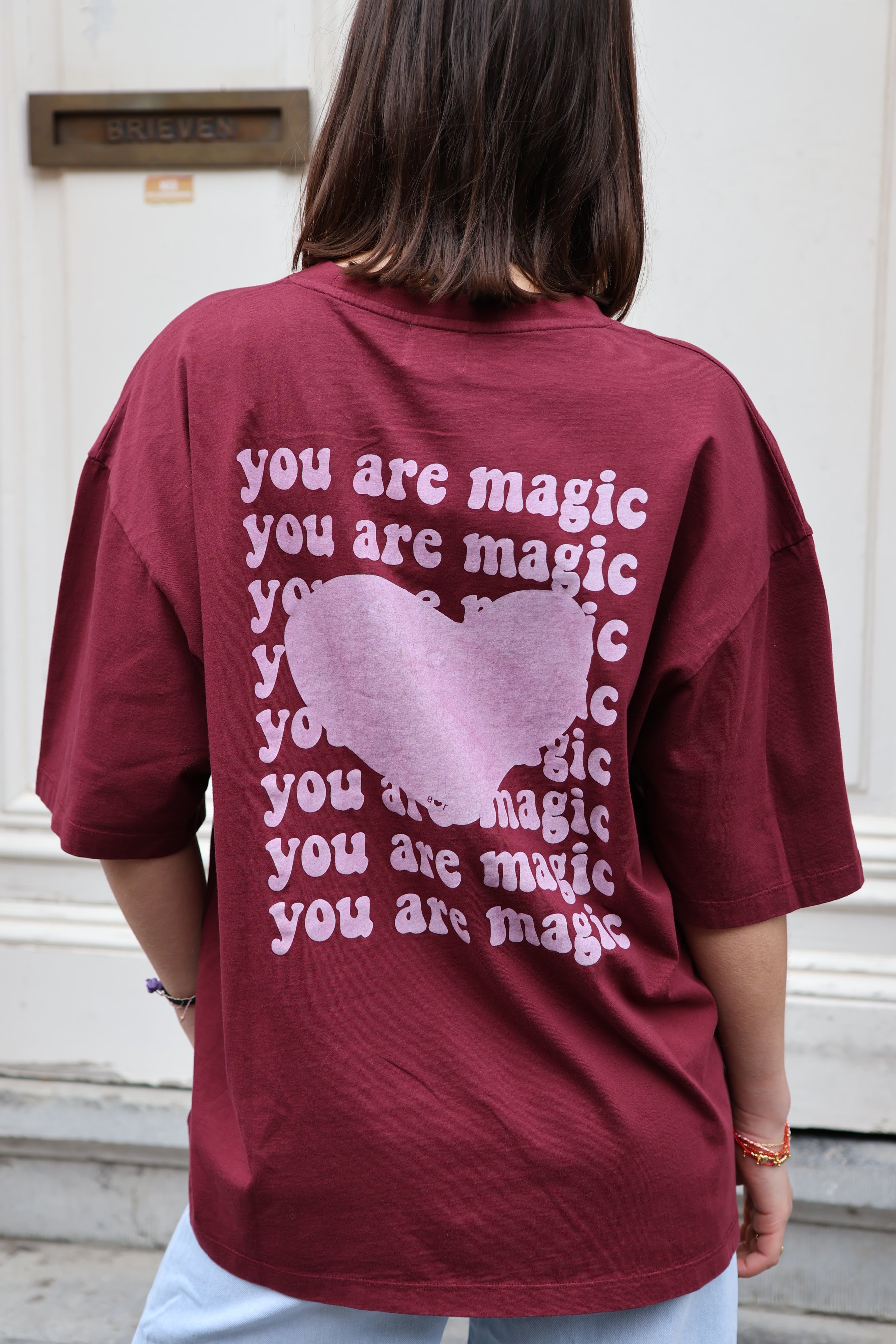 Ella and Rapha You Are Magic t-shirt bordeaux donna