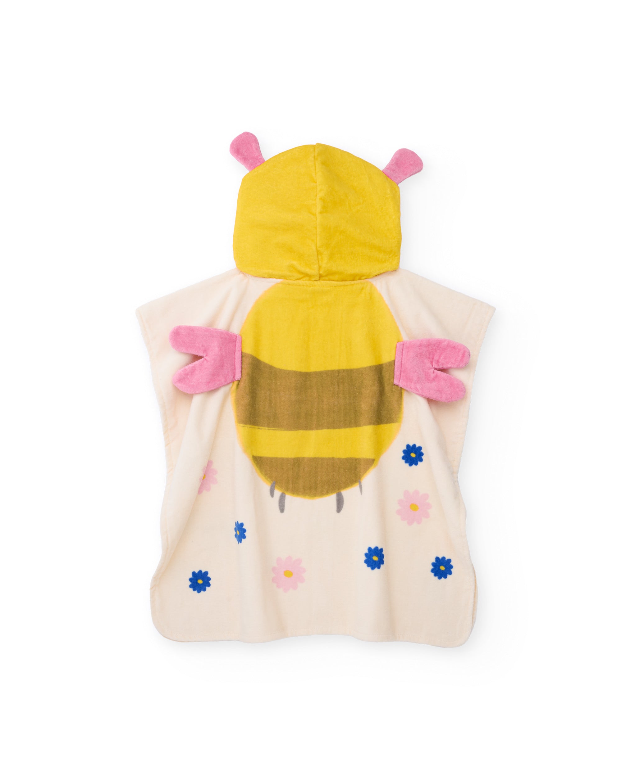 Tuc Tuc poncho mare neonata giallo cappuccio fiori