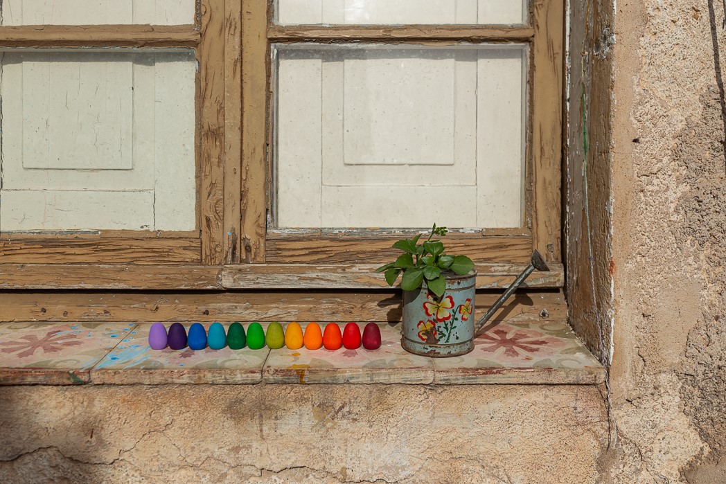 Grapat Mandala Rainbow Eggs uova legno 36 pezzi arcobaleno