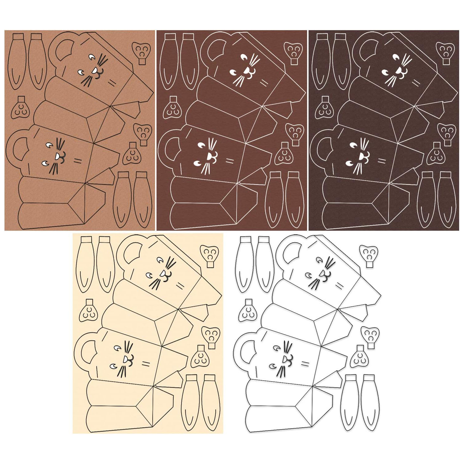 Ursus Coniglio kit creativo 5 cestini carta Pasqua