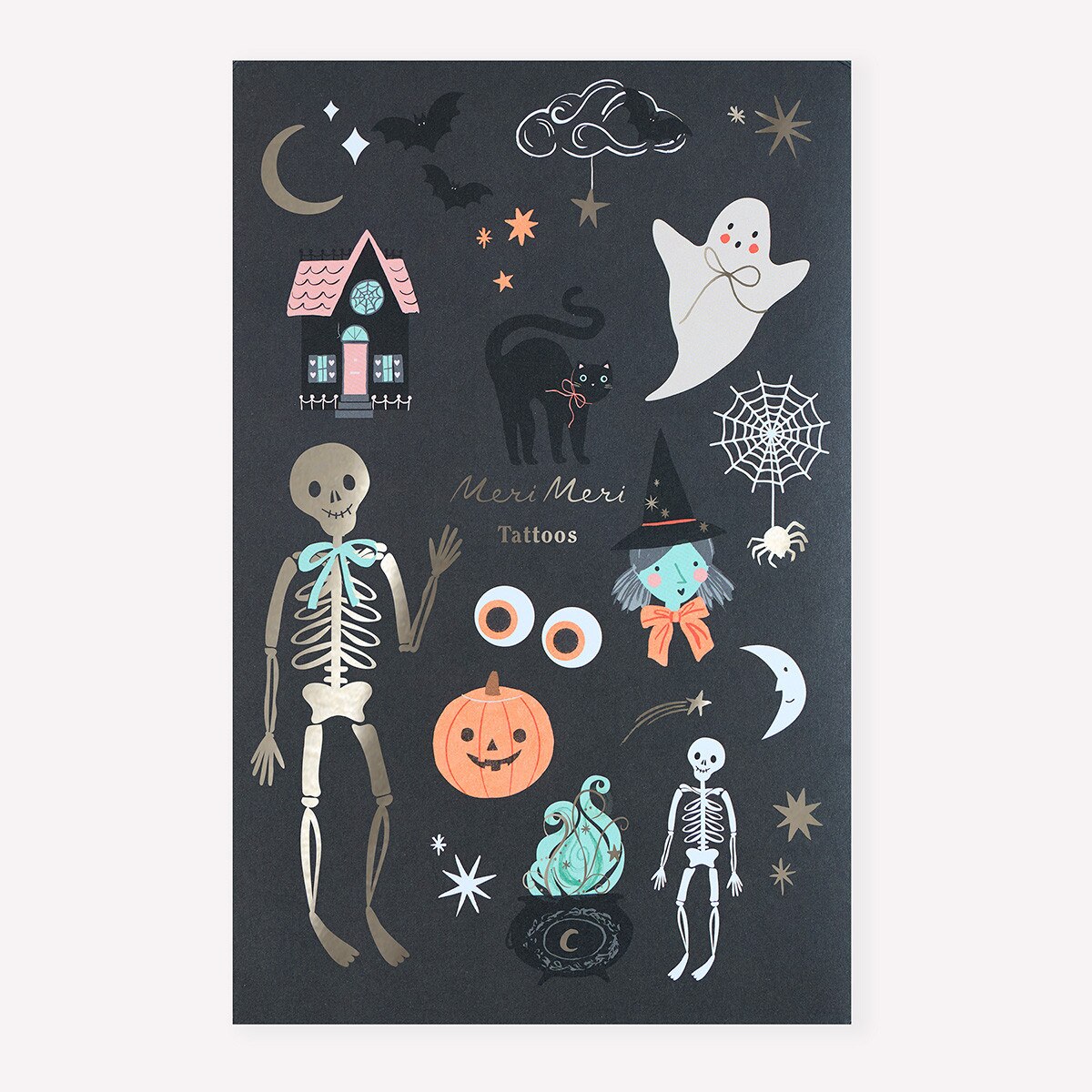 Meri Meri Halloween Icons tatuaggi temporanei 2 fogli