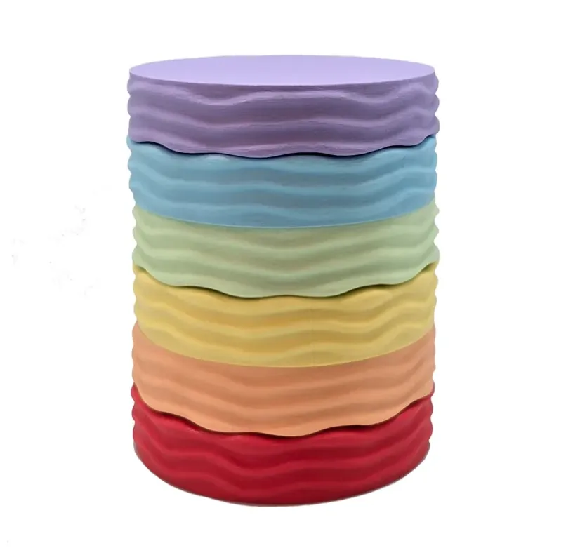 Grennn Onda Arcobaleno Pastello ciotole sensoriali 6 pezzi bio