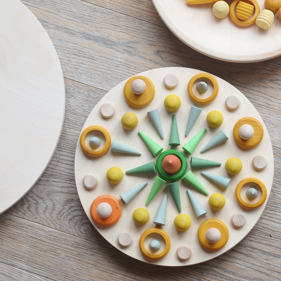 Baboo Vassoio rotondo 30 cm vassoio montessori betulla
