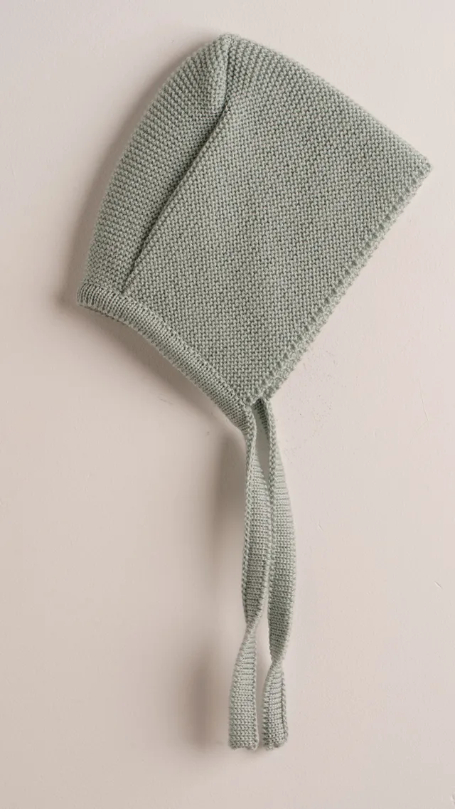 Babyhood cuffia lana merino verde neonato