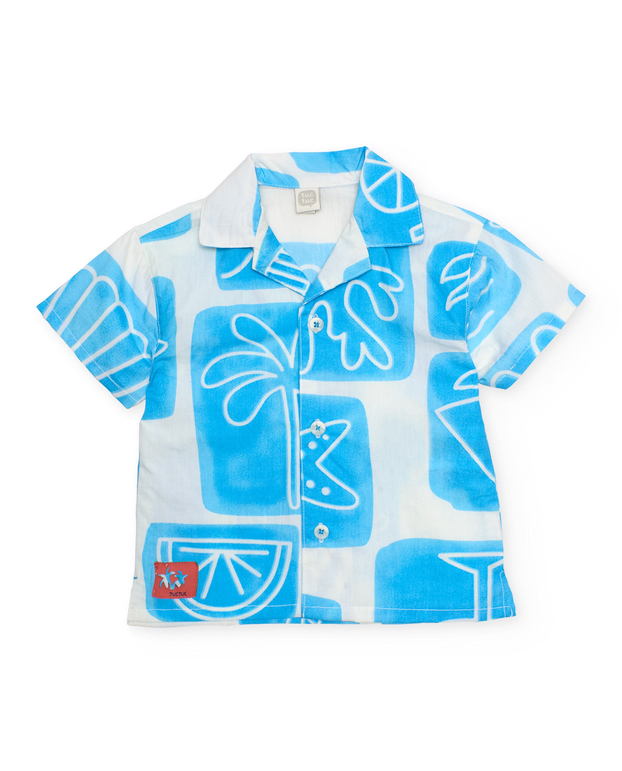 Tuc Tuc camicia bambino bianca stampa blu