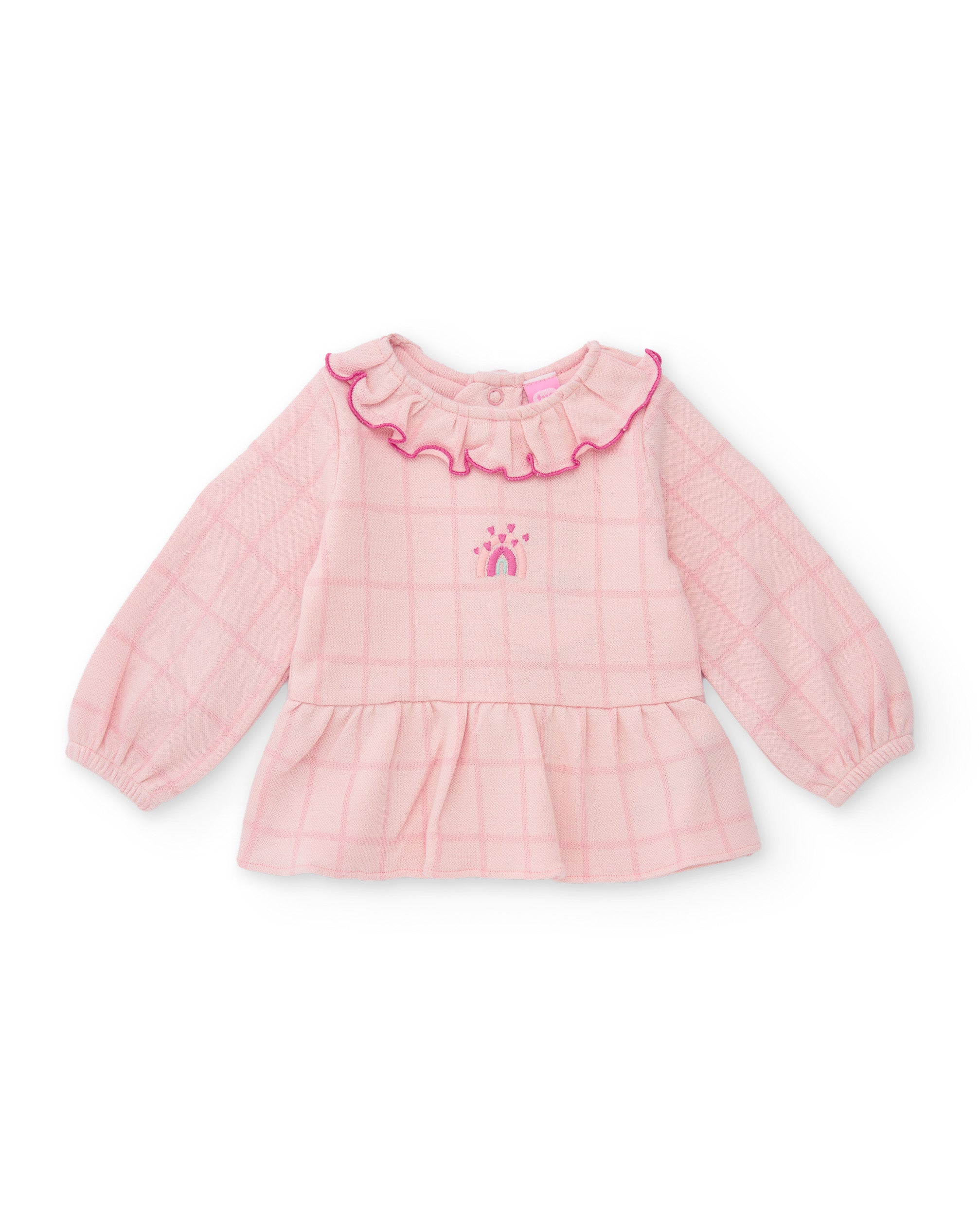 Tuc Tuc completo neonata rosa camicia leggings quadri