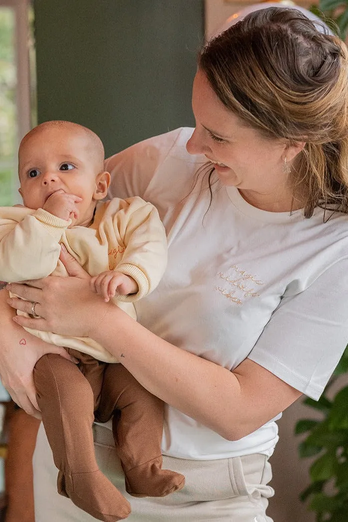 Ella and Rapha Magic Midwife t-shirt donna bianca bio