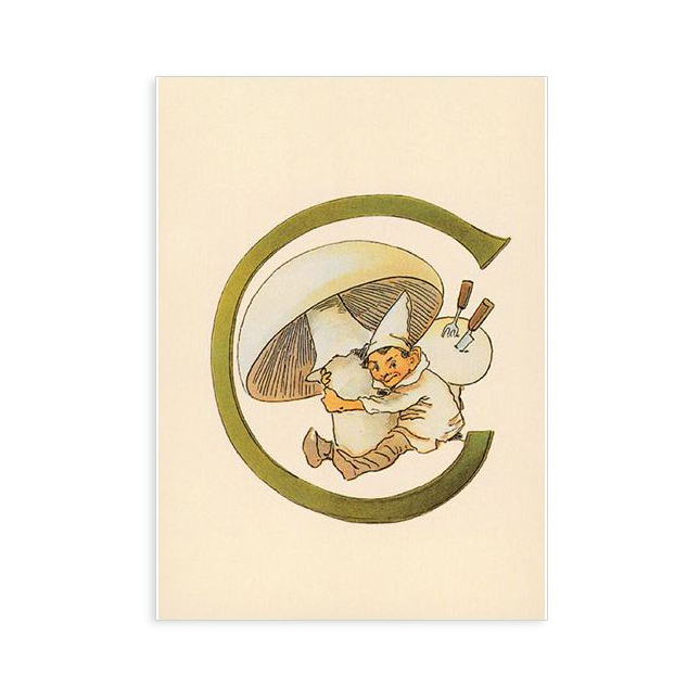 Ottilia Adelborg Alfabeto fiorito lettera C cartolina 10,5x15