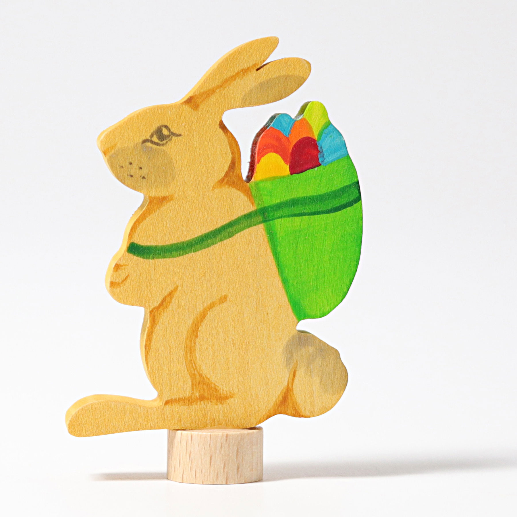 Grimm's Coniglio Pasquale Figura Legno 6 cm Dipinta a Mano