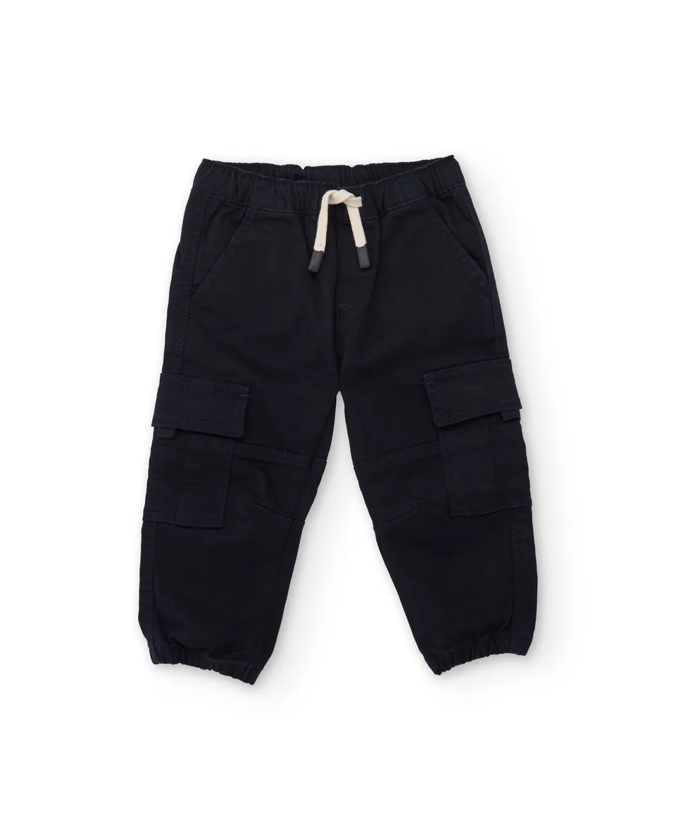 Tuc Tuc Good Wood pantalone cargo bimbo blu marino tasche